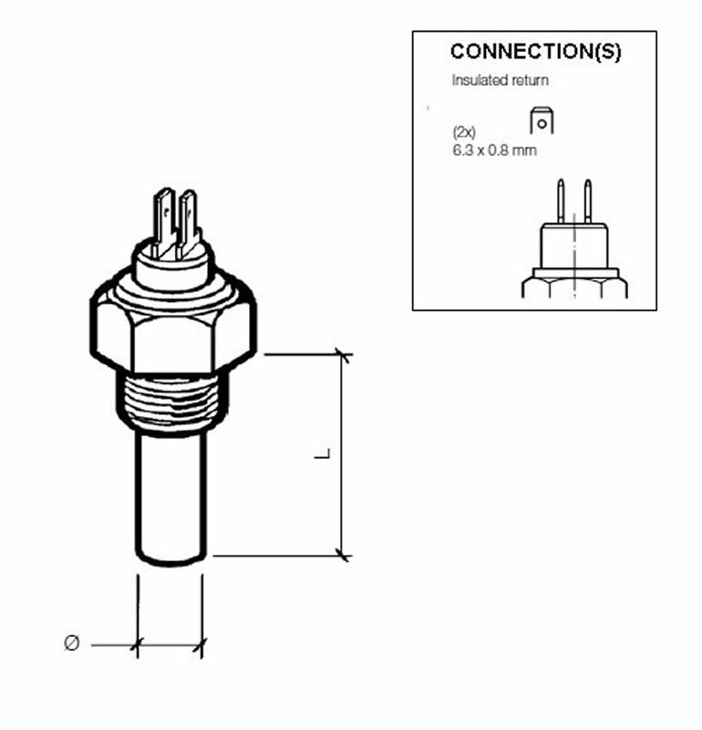 VDO Dual Station Coolant temperature sender 120°C